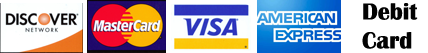 Visa, master card, discover, american express, debit